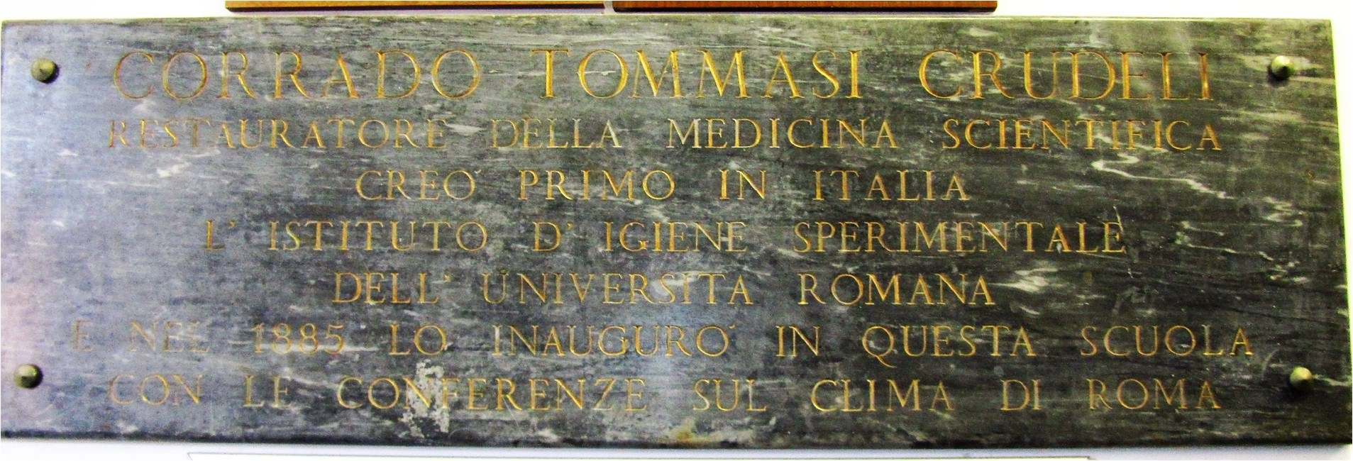 Corrado Tommasi Crudeli's commemorative plaque.jpg